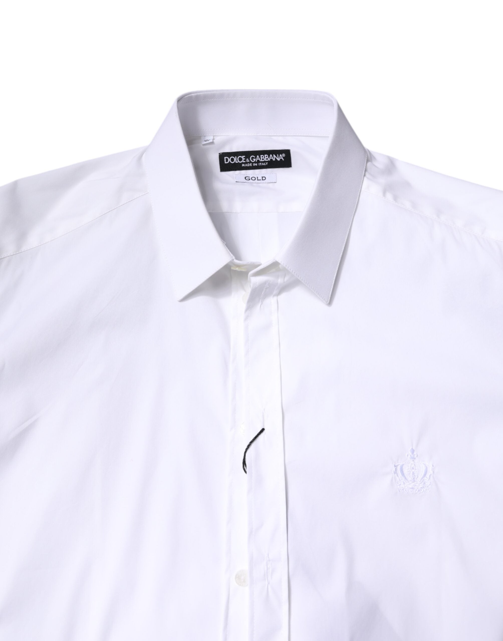 Dolce & Gabbana White Cotton GOLD Men's Dress Formal Shirt